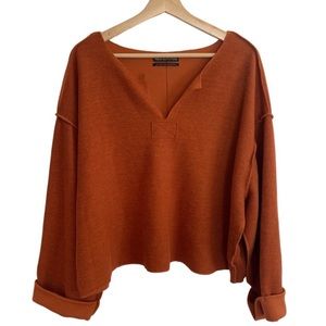 Urban Outfitters 3/4 sleeve ribbed knit sweater Large